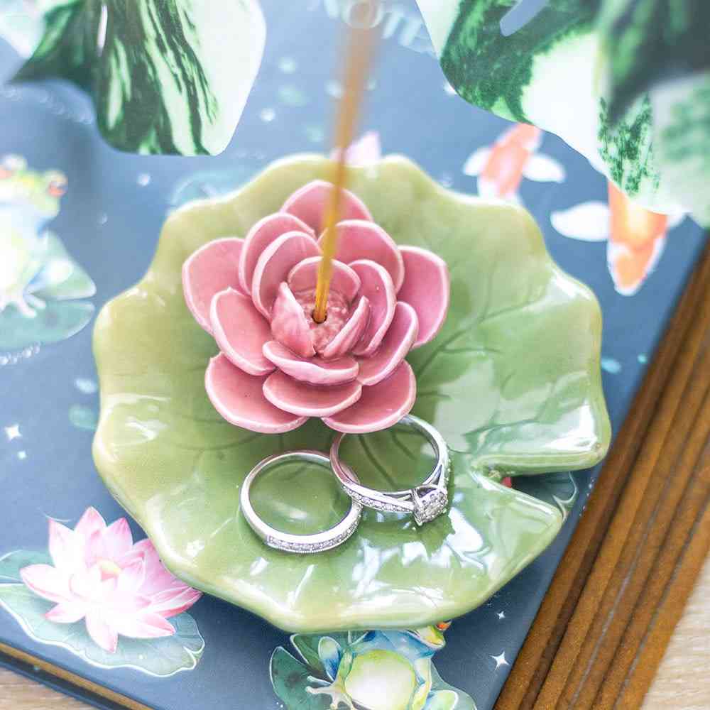 Something Different - Lily Pad and Incense Stick Holder Decoratie schaaltje - Multicolours